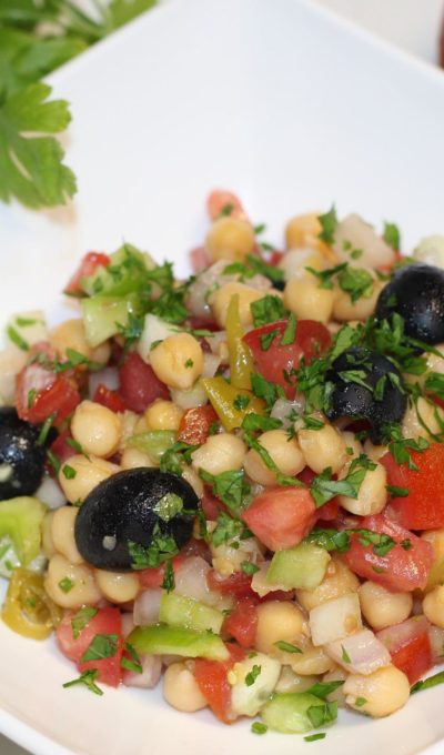 Salade de pois chiches et légumes